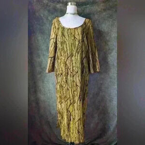 Rare Joan McGee Silk Wearable Art Fiber Plisse Dress